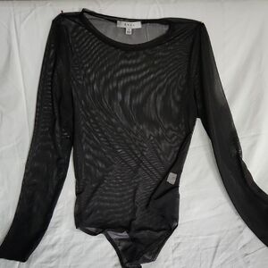 Gaze Sheer Black Long Sleeve Bodysuit